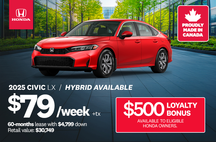 Bannière de Promotion Civic LX 2025